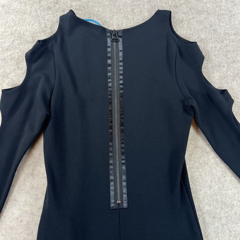 Alice + Olivia Black Cold Shoulder Bodycon Mini Dress Cut Out Sleeves Size XS - Picture 5 of 8